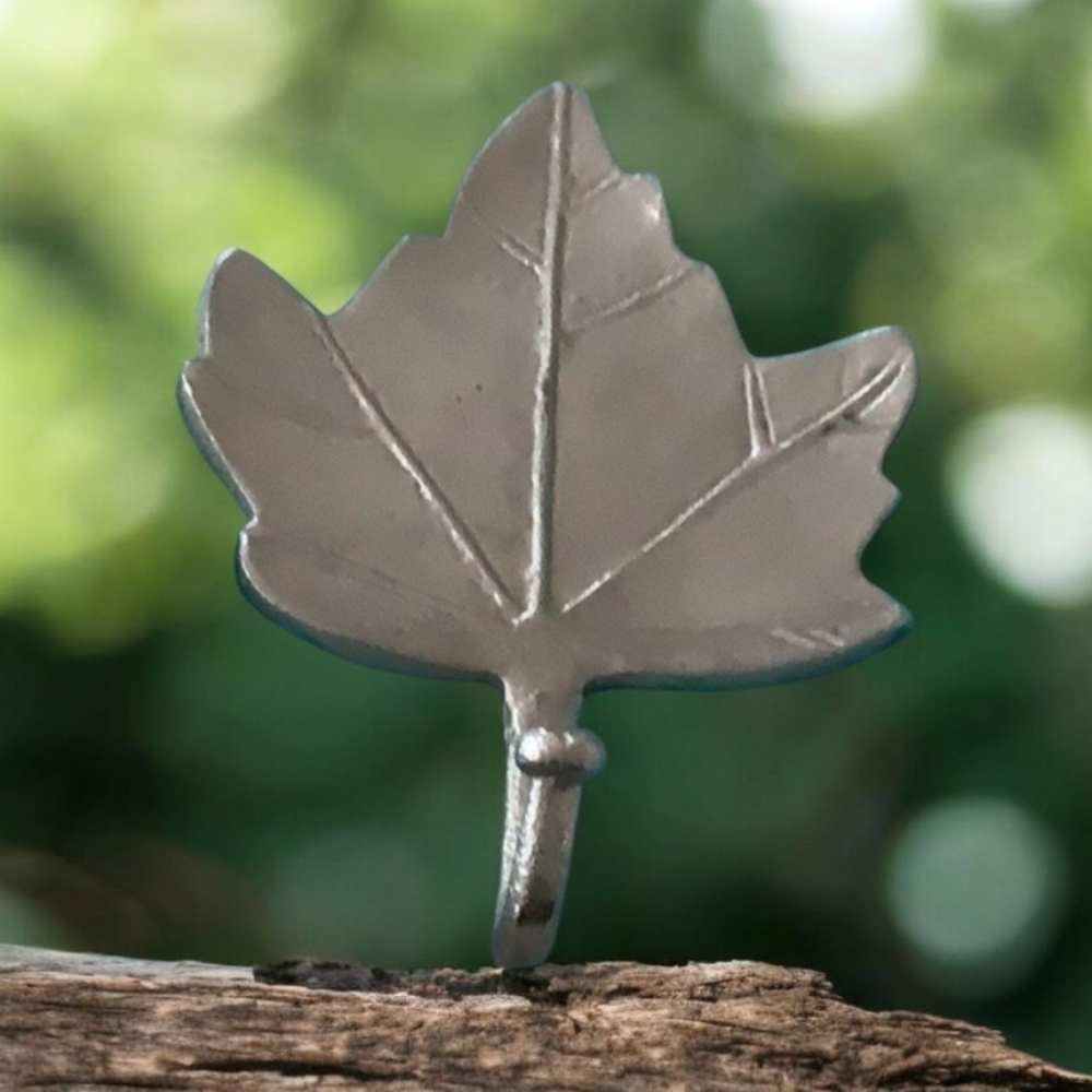 LEAF HOOK pewter toned good size NEW